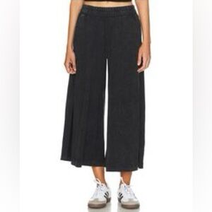 FREE PEOPLE BEACH Pants Women's Medium Black Wide Leg Casual Boho Elastic Waist